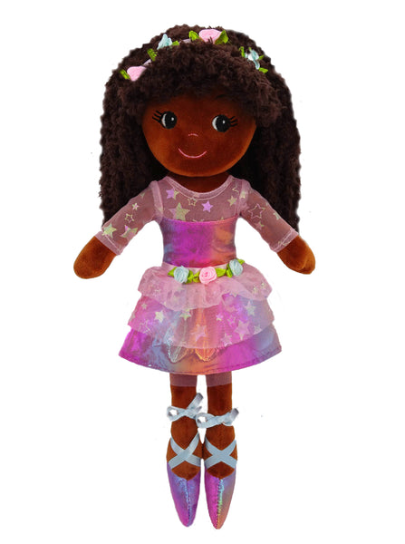Elana Bedazzled Ballerina Doll - dark brown